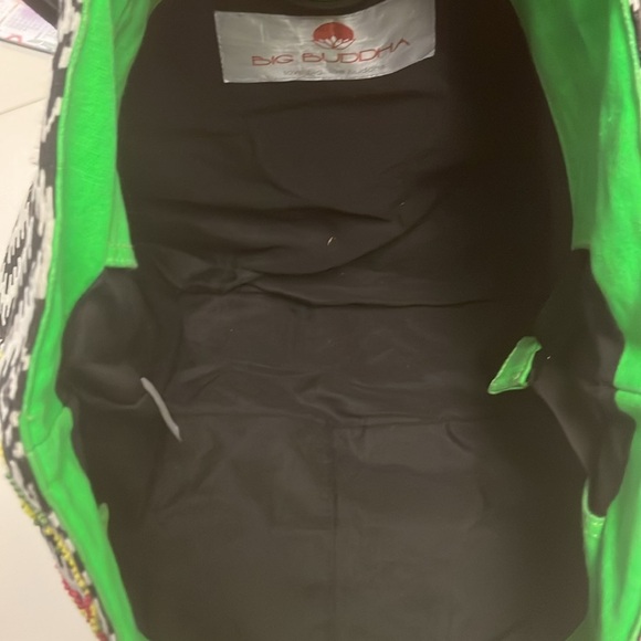 Big Buddha Multicolor Patterned beaded Tote zipper Bag preowned - Picture 9 of 14